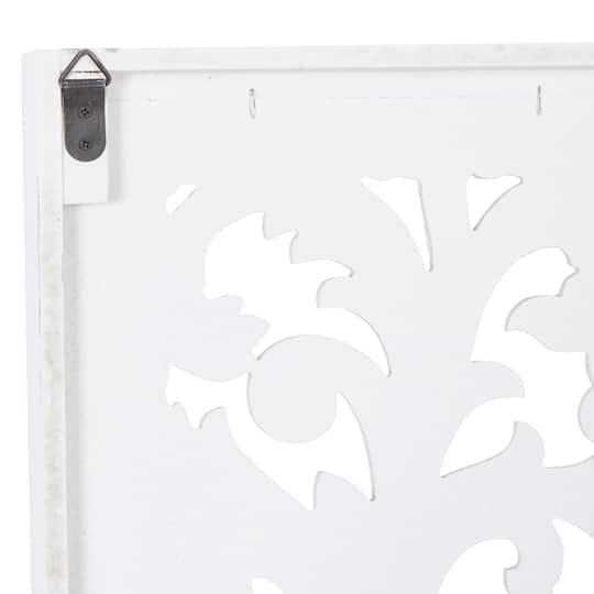 50" White Wood Traditional Abstract Wall Decor, 2ct.